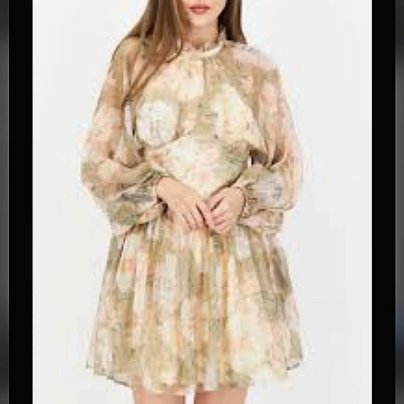 For Love & Lemons Women's O.P.T Floral Long Sleeve A-line Dress Size Medium - Picture 13 of 16